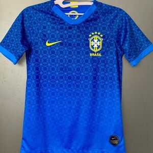 Nike Blue Brazil Kids Soccer Jersey
